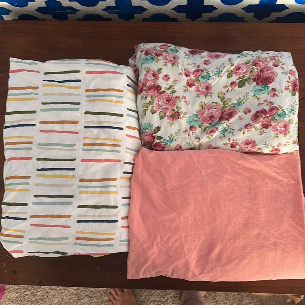 Set of 3 girl crib/ toddler sheet bundle!
